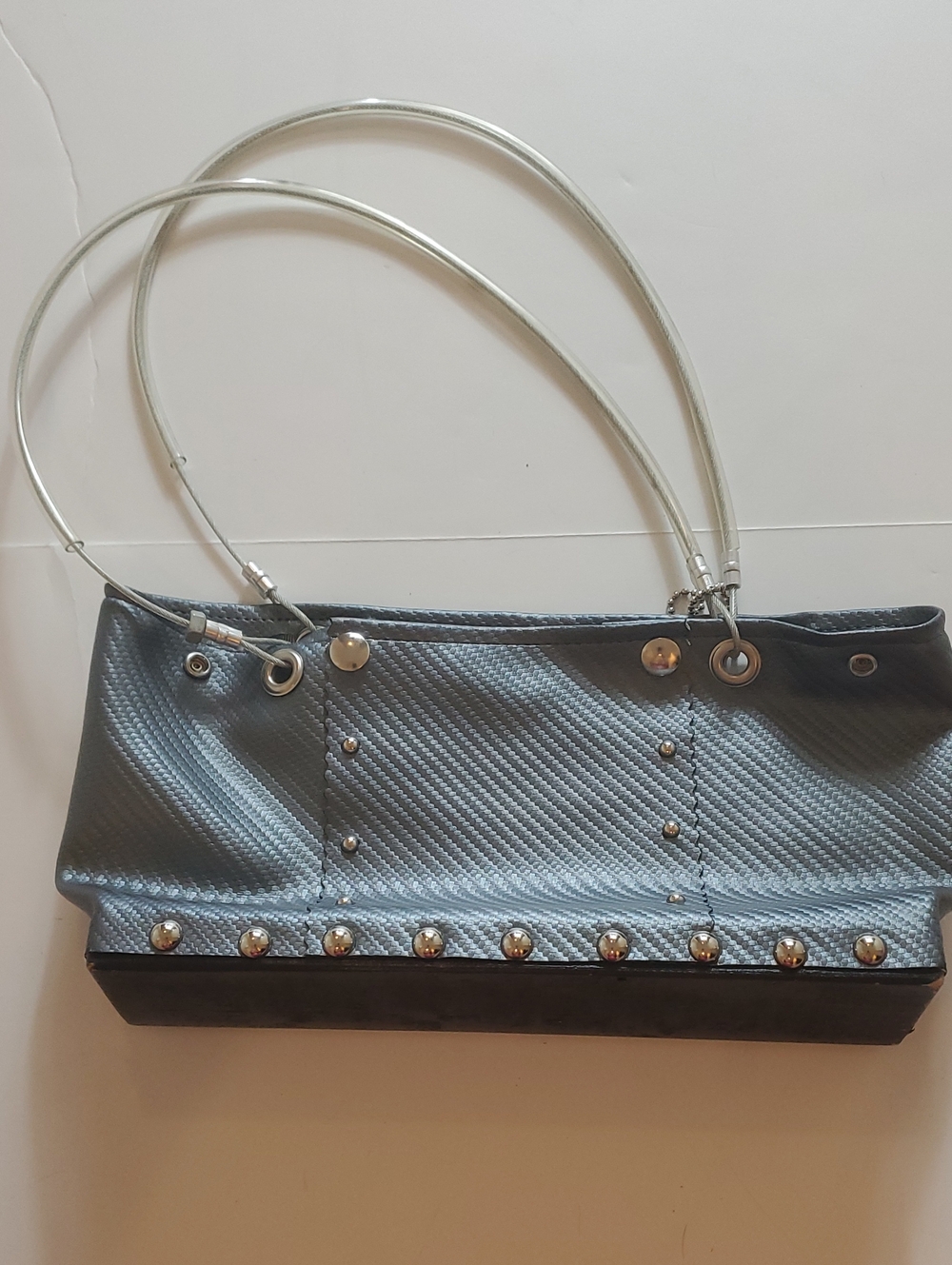 Metallic Silver Studded 100% Recyclable Shoulder Bag